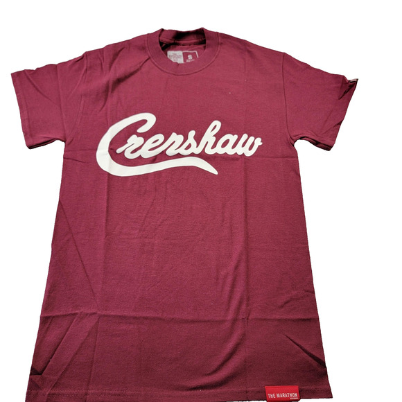 The Marathon Clothing Shirt Mens Small Burgundy Crenshaw Graphic Tee TMC Script - Picture 1 of 8